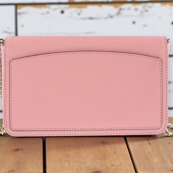 Kate Spade Sylvia Chain Wallet Crossbody "Rococo Pink" - Picture 3 of 13